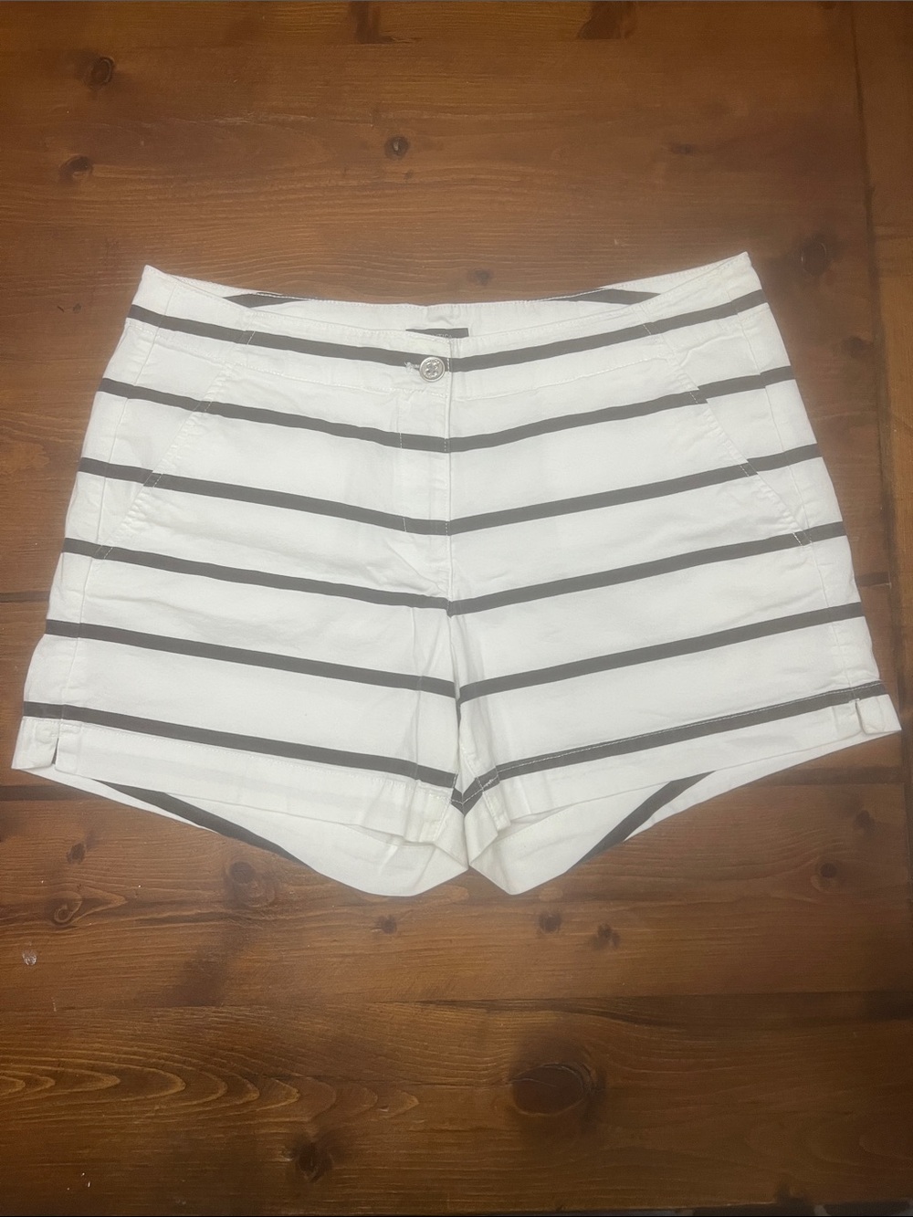 Nautica White Shorts with Navy Stripes Bermuda